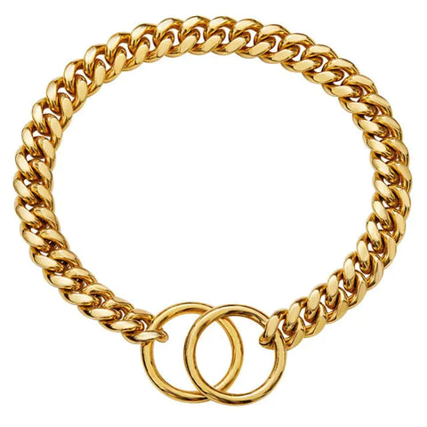 Gold Link Chain Collar for Dogs